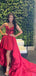 Sexy Red Sweetheart High Low Long Prom Dress Ideas, Evening Party Dresses,WGP1788