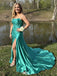 Elegant Green Sweetheart Mermaid Side Slit Long Prom Dress Ideas, Evening Party Dresses,WGP1738