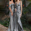 Simple Gray Mismatched Sleeveless Mermaid Long Bridesmaid Dresses Online, WGM424