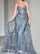 Sparkly Blue Sweetheart Mermaid Long Prom Dress Ideas, Evening Party Dresses,WGP1912