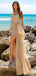 Unique Champagne Sweetheart Mermaid Side Slit Long Prom Dress Ideas, Evening Party Dresses,WGP1959