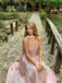 Elegant Pink One-Shoulder A-Line Long Prom Dress Ideas, Evening Party Dresses,WGP1747
