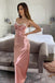 Elegant Pink Spaghetti Strap Mermaid Long Prom Dress Ideas, Evening Party Dresses,WGP1711