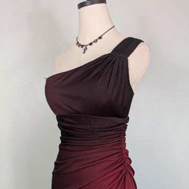 Elegant Red One-Shoulder Mermaid Long Prom Dress Ideas, Evening Party Dresses,WGP1671