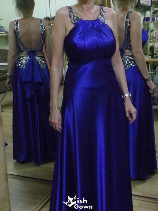 Vintage Halter Mermaid Long Prom Dress Ideas, Evening Party Dresses,WGP1802