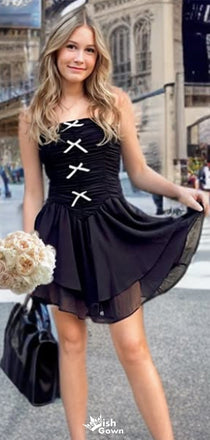 Casual Spaghetii Strap A-line Short Mini Homecoming Dress,EPT650