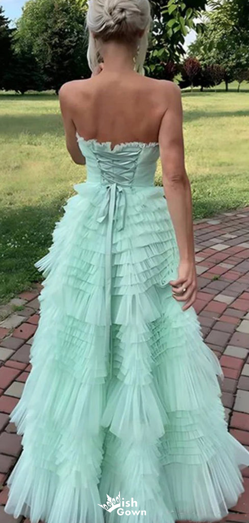 Gorgeous Strapless A-line Long Prom Dress Ideas, Evening Party Dresses,WGP1181
