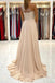 Elegant Champagne One-Shoulder A-Line Long Prom Dress Ideas, Evening Party Dresses,WGP1773