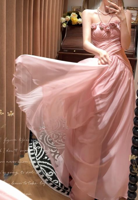 Floral Pink Sweetheart A-Line Long Prom Dress Ideas, Evening Party Dresses,WGP1961