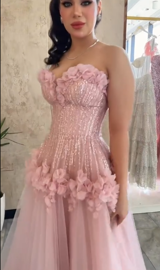 Elegant Pink Sweetheart A-Line Long Prom Dress Ideas, Evening Party Dresses,WGP1947