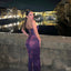 Sexy Applique Purple Spaghetti Strap Mermaid Long Prom Dress Ideas, Evening Party Dresses,WGP1737