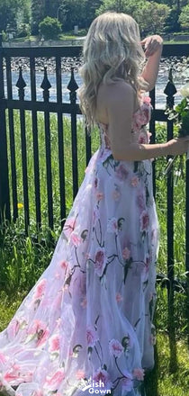 Gorgeous Spaghetti Strap V-neck A-line Long Prom Dress Ideas, Evening Party Dresses,WGP1230