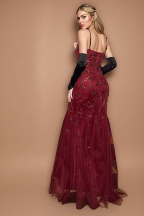 Sexy Red Spaghetti Strap Mermaid Long Prom Dress Ideas, Evening Party Dresses,WGP1642