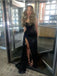 Sexy Black Sweetheart Mermiad Side Slit Long Prom Dress Ideas, Evening Party Dresses,WGP1650