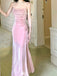 Shiny Pink Spaghetti Strap Mermaid Long Prom Dress Ideas, Evening Party Dresses,WGP1716