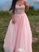 Gorgeous Sweetheart Strapless Lace A-line Long Prom Dress Ideas, Evening Party Dresses,WGP1279