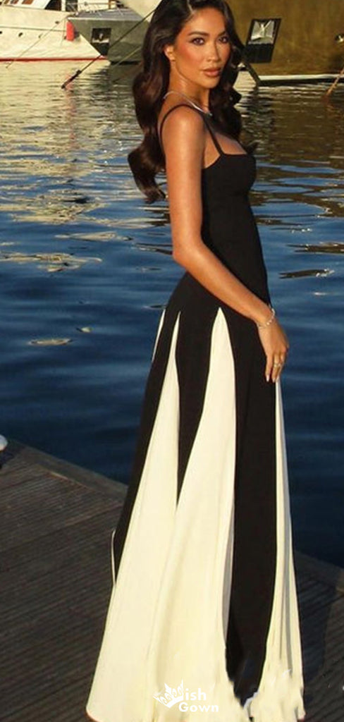 Formal Spaghetti Strap A-line Long Prom Dress Ideas, Evening Party Dresses,WGP1326