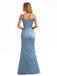 Sexy Side Slit Off The Shoulder Beaded Soft Satin Mermaid Long Prom Dress Ideas, Evening Party Dresses , WGP1868