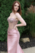 Fancy Pink Satin Prom Dress Classy Strapless Corset Bodice Mermaid Formal Party Gown,WGP2079