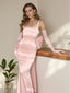 Elegant Pink Spaghetti Strap Mermaid Long Prom Dress Ideas, Evening Party Dresses,WGP1801