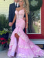 Gorgeous Spaghetti Strap V-neck Notched Mermaid Long Prom Dress Ideas, Evening Party Dresses,WGP1372
