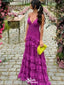 Gorgeous V-neck Spaghetti Strap A-line Long Prom Dress Ideas, Evening Party Dresses,WGP1380