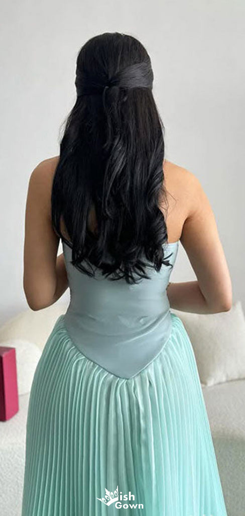 Elegant Strapless Unique A-line Long Prom Dress Ideas, Evening Party Dresses,WGP1398