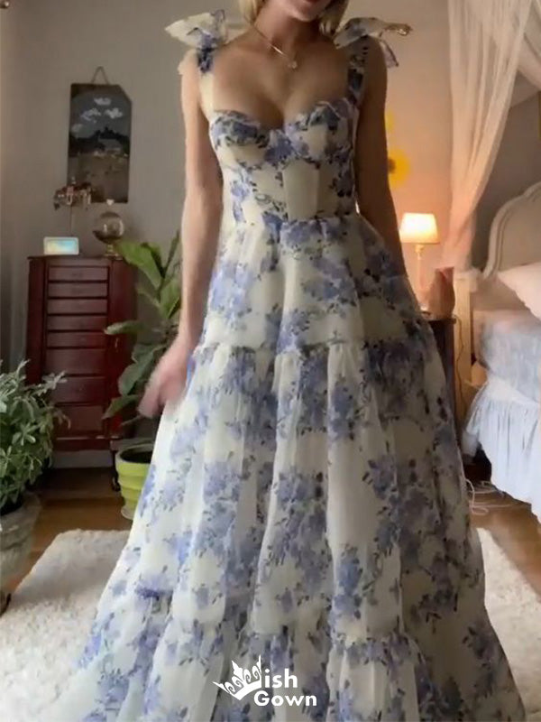 Elegant Spaghetti Strap A-line Long Prom Dress Ideas, Evening Party Dresses,WGP1420