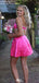 Elegant Spaghetti Strap Unique A-line Short Mini Homecoming Dress,EPT350