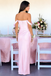Classy Off-the-Shoulder Pink Satin Mermaid Prom Dresses, Evening Party Dresses,WGP2065