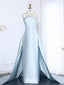 Unique Blue V-Neck Mermaid Long Prom Dress Ideas, Evening Party Dresses,WGP1778