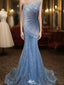 Unique Blue Sweetheart Mermaid Long Prom Dress Ideas, Evening Party Dresses,WGP1893