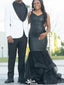 Formal Spaghetti Strap V-neck Mermaid Long Prom Dress Ideas, Evening Party Dresses,WGP1475