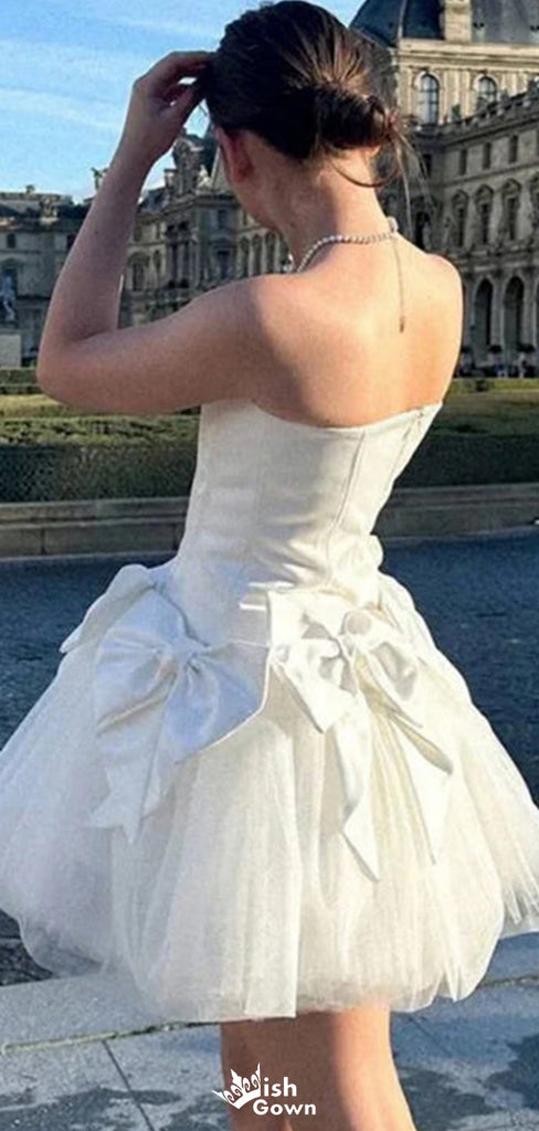 Elegant Bateau Strapless A-line Short Mini Homecoming Dress,EPT370