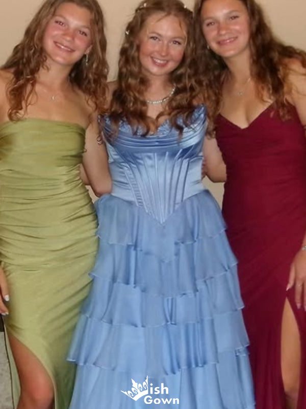 Gorgeous Strapless A-line Long Prom Dress Ideas, Evening Party Dresses,WGP1512