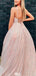 Gorgeous V-neck Spaghetti Strap A-line Long Prom Dress Ideas, Evening Party Dresses,WGP1141