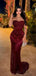 Sparkly Red Sweetheart Mermaid Long Prom Dress Ideas, Evening Party Dresses,WGP1966