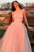 Dreamy Blush Pink Tulle Prom Gown Corset Top Sleeveless A-Line Ball Dress,WGP2189