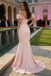 Classy Off-the-Shoulder Ruched Pink Mermaid Prom Dress with Ruffle Sleeves,WGP2199