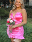 Elegant Strapless Notched Sheath Short Mini Homecoming Dress,EPT391