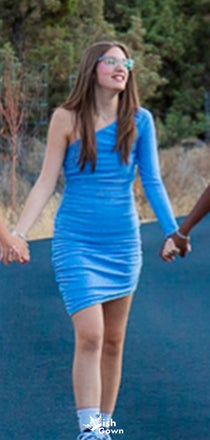 Casual One-shoulder Long sleeve Sheath Short Mini Homecoming Dress,EPT397