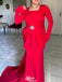 Formal Long Sleeves Square Mermaid Long Prom Dress Ideas, Evening Party Dresses,WGP1562