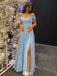Elegant Off-shoulder Sweetheart A-line Long Prom Dress Ideas, Evening Party Dresses,WGP1154
