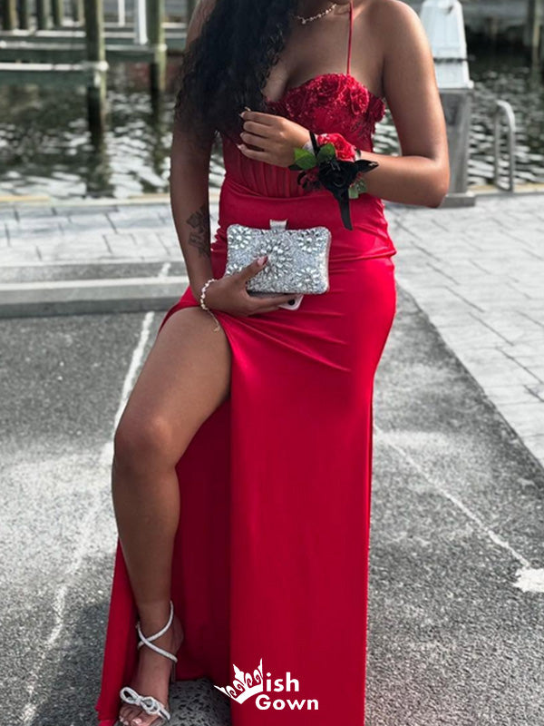 Sexy Spaghetti Strap Sweetheart Mermaid Long Prom Dress Ideas, Evening Party Dresses,WGP1618