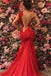 Unique Red Mermaid Lace Long Prom Dress Ideas, Evening Party Dresses,WGP1887