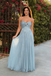 Classy Blue Sweetheart Prom Dress Twisted Bodice Strapless Pleated Gown,WGP2217