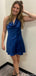 Casual Halter A-line Short Mini Homecoming Dress,EPT483