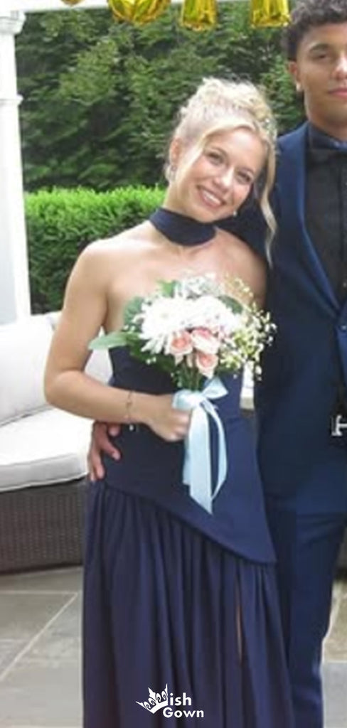 Casual Halter Strapless Mermaid Long Prom Dress Ideas, Evening Party Dresses,WGP1637