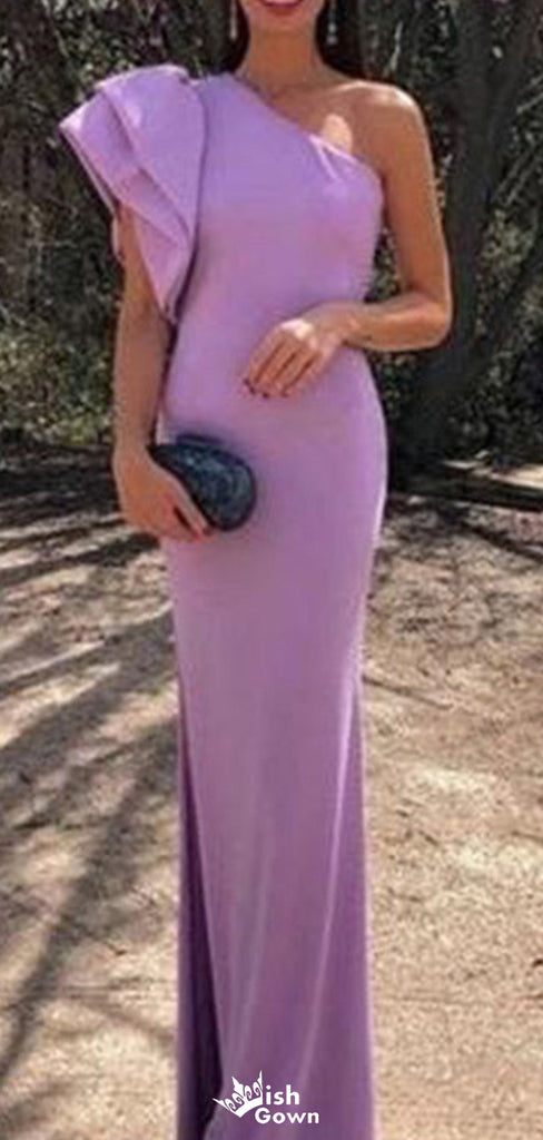 Casual One-shoulder Mermaid Long Prom Dress Ideas, Evening Party Dresses,WGP1646