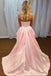 Modern Pink Taffeta High-Low Prom Dress Corset Bodice Pleated Party Gown,WGP2144